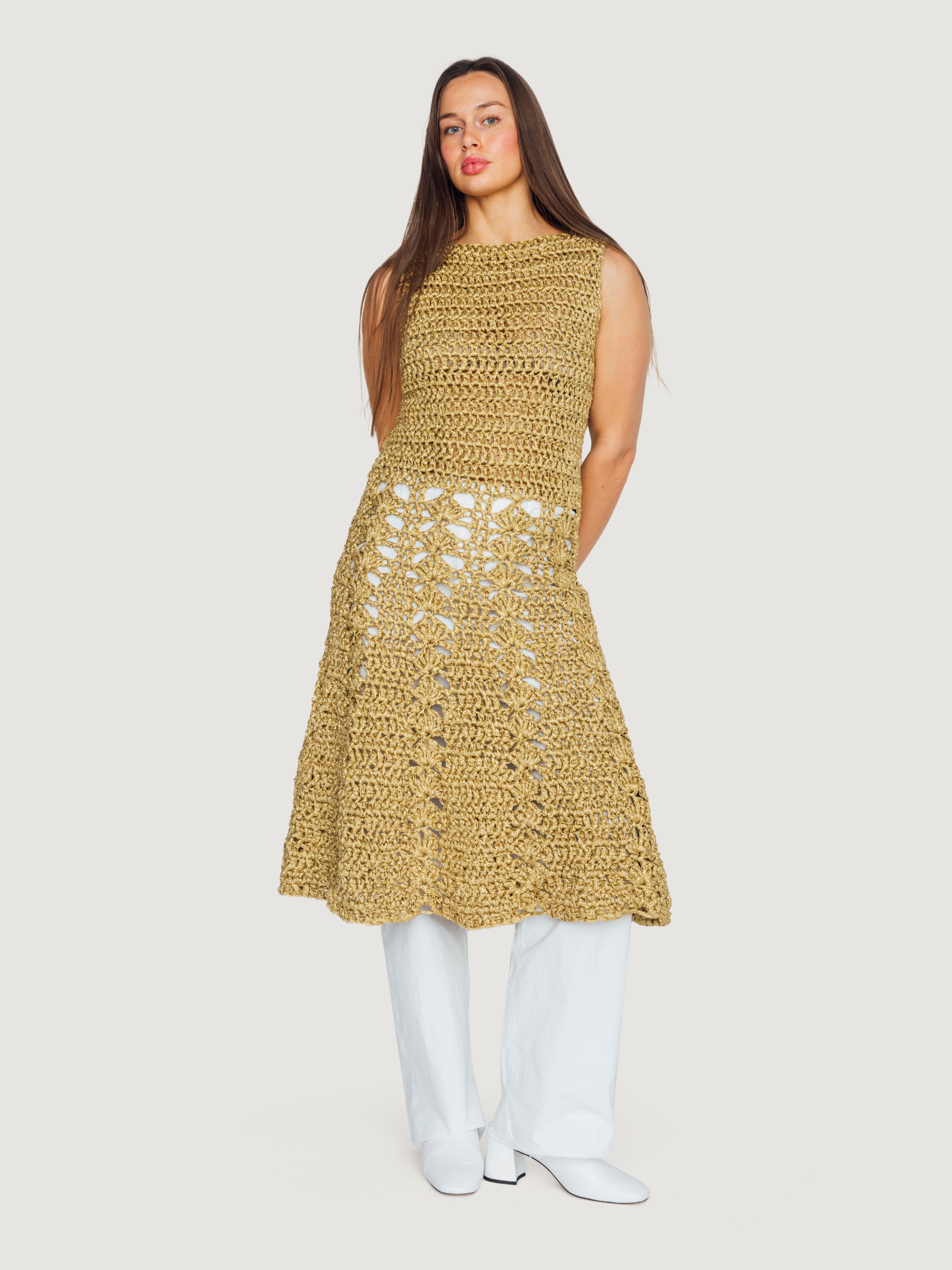 Silver dress, sleeveless